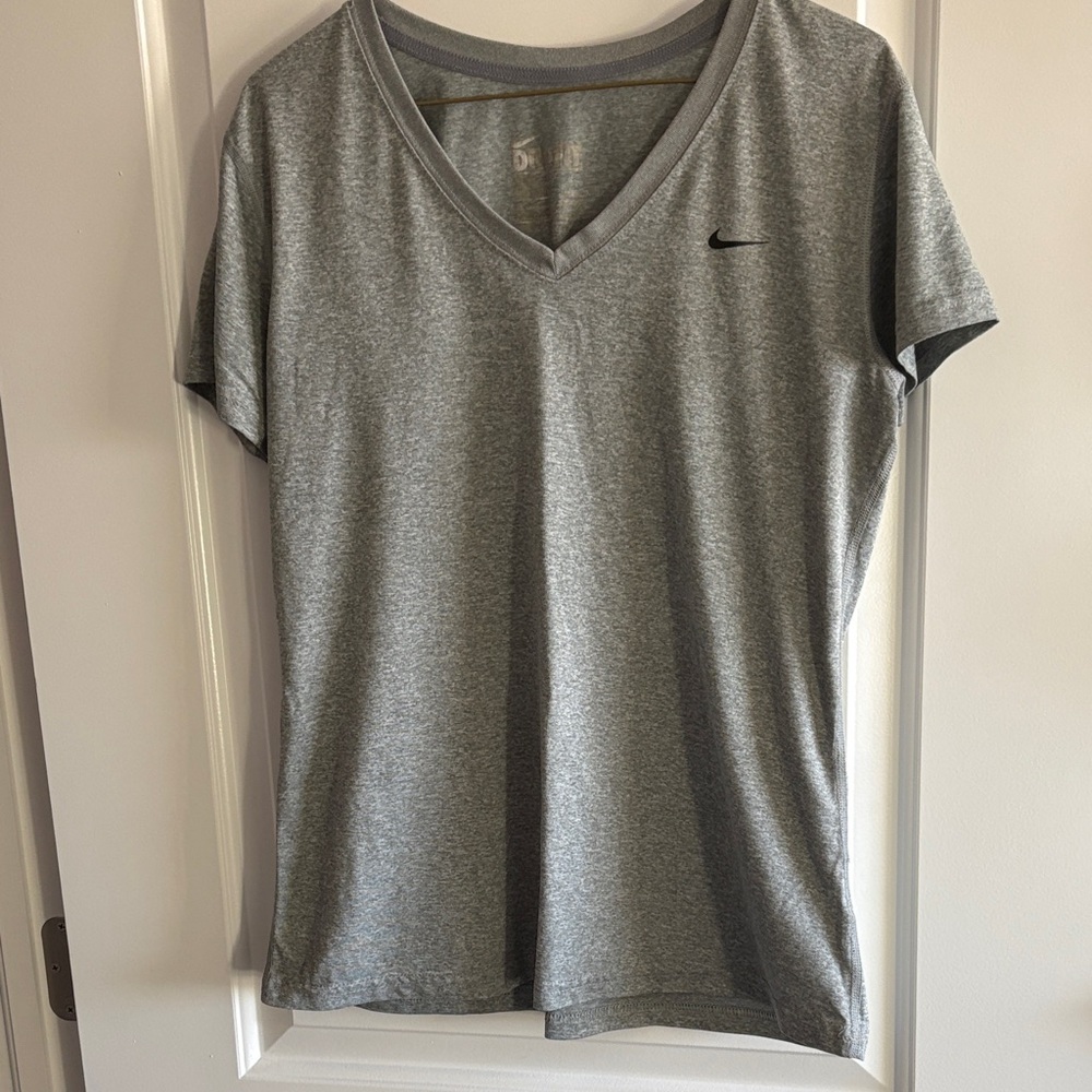 Nike Women's Heather Gray V-Neck Tee